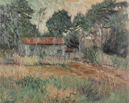 Lino Bianchi Barriviera (Montebelluna, 1906 - Roma, 1985) Paesaggio 1956 Olio...