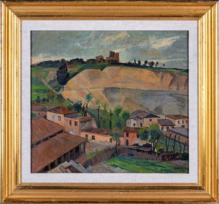 Barberi Le fornaci 1939 Olio su tela cm 50x55 Firma e data in basso a destra....