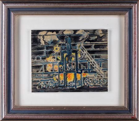 Orfeo Tamburi (Jesi, 1910 - Parigi, 1994) La fabbrica Acquarello e pastello...