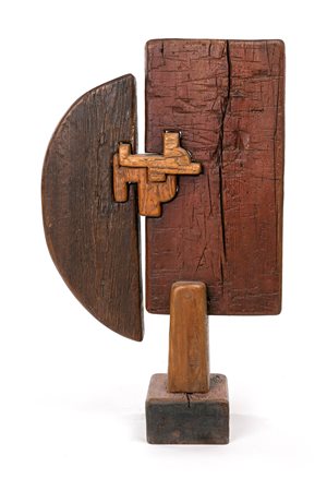 Adolf Vallazza (Ortisei, 1924 - ) Totem 1986 Scultura in legno cm 80x48x21,5...