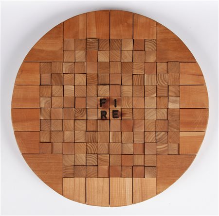 Joe Tilson (Londra, 1928 - ) Fire Wheel 1987 Scultura multiplo combustione su...