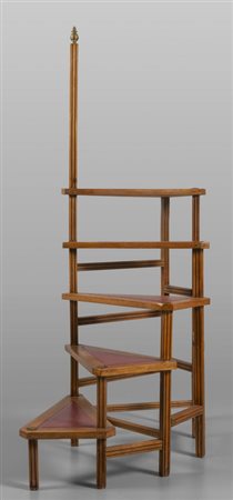 Scaletta da biblioteca in noce a cinque 