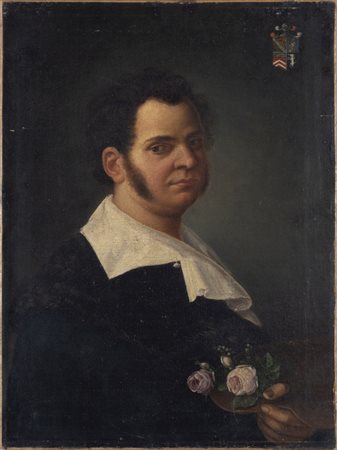 Ritratto di pittore<br>olio sec.XIX   cm.50x70