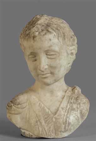 Fanciullo, busto in marmo statuario, 