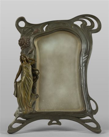 Specchiera da toilette Liberty in bronzo, Francia 