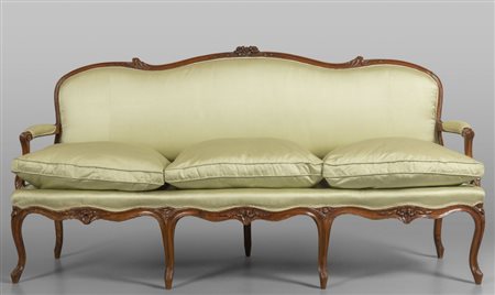 Divano Luigi XIV in faggio scolpito, Francia 