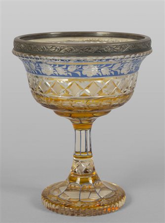 Coppa in cristallo molato<br>diam.cm.23xh.29