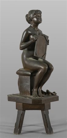 A.Grevin <br>La modella<br>scultura in bronzo, h. 