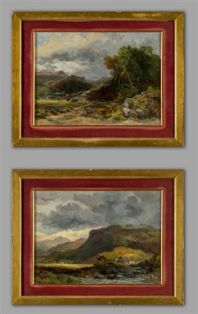 "Paesaggi campestri animati da figure" coppia di 