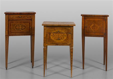 Tre comodini direttorio di forme e misure 