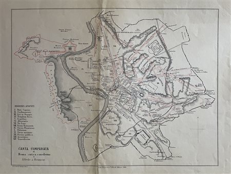 CARTA COMPARATA DI ROMA Antica e Moderna<br>Dott. 