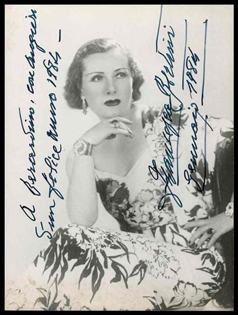 Bertini, Francesca (Elena Seracini Vitiello (Prato, 5 gennaio 1892 – Roma, 13 ottobre 1985))
Foto autografata