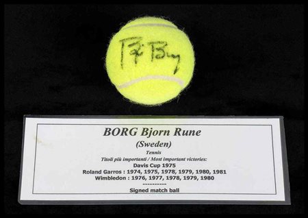 Borg, Björn Rune (Stoccolma, 6 giugno 1956)
Pallina da tennis, autografata