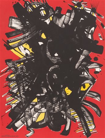 Composizione nei toni del rossoe del nero