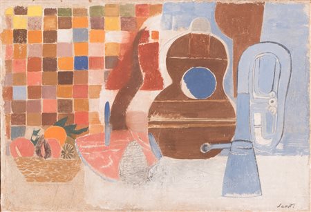 Composizione con la tromba blu