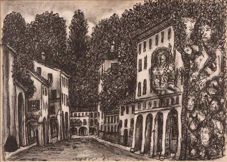 Scorcio di città con figure