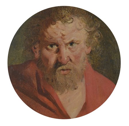 Scuola fiamminga del XVII secolo Ritratto virile Olio su tavola, in cornice...