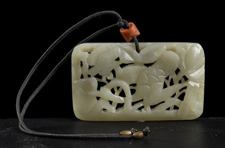 PLACCHETTA IN GIADA CÉLADON
CON UCCELLO