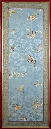 PANNELLO IN SETA LAVORATA A RICAMO