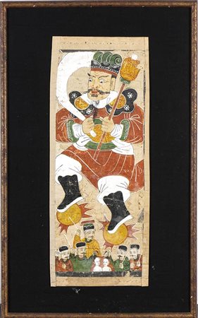 DIPINTO A INCHIOSTRO E COLORI SU CARTA CON DIVINITÀ
