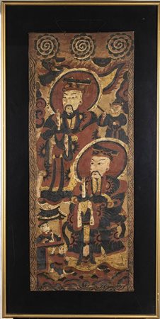 DIPINTO A INCHIOSTRO E COLORI SU CARTA CON DIVINITÀ
