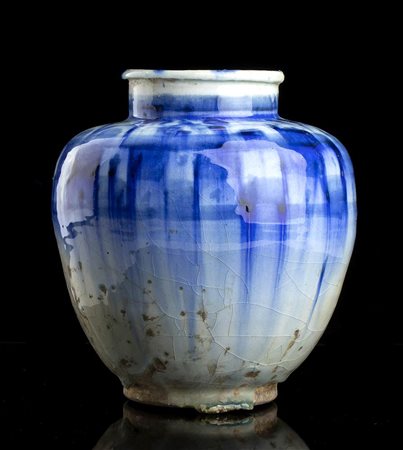 VASO IN CERAMICA ‘BIANCO E BLU’