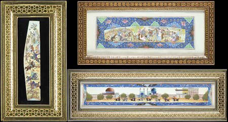 TRE DIPINTI IN POLICROMIA SU OSSO