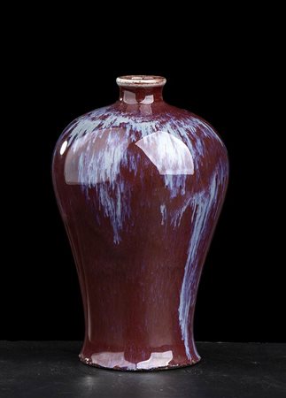 VASO MEIPING IN PORCELLANA CON INVETRIATURA FLAMBÉ
