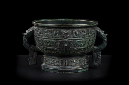 CONTENITORE IN BRONZO DI STILE ARCAICO