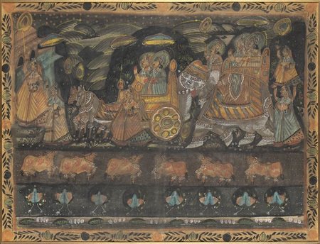 DIPINTO IN POLICROMIA SU TESSUTO