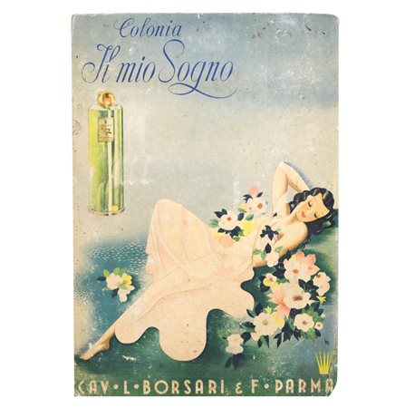 Borsari & F. Parma - Cartonato pubblicitario Colonia il mio sogno, 1940