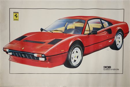 Beatrice D'este - Poster ufficiale Ferrari 308 quattro valvole, 1975