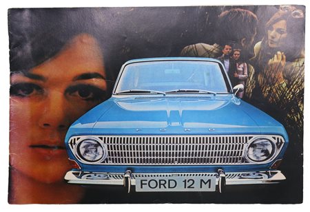 Depliant pubblicitario pieghevole Ford 12M, 50s
