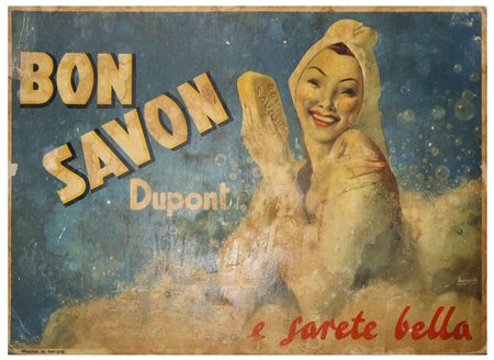 Gino Boccasile - Cartonato da banco Bon Savon di Dupont, 1950