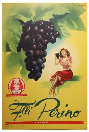 F.lli Perino - Locandina cartonata per uva da tavola, 1951
