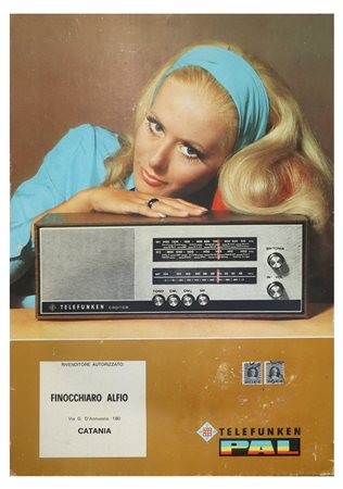 Telefunken - Cartonato da banco su masonite  radio, 60s/70s
