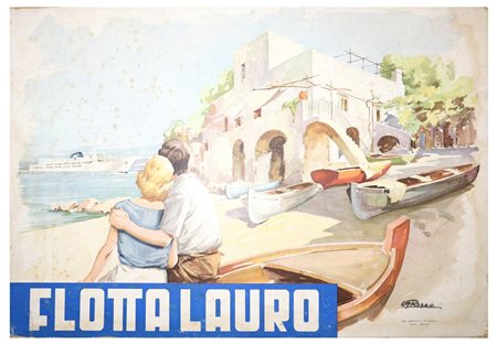Cartonato promozionale per Flotta Lauro, 50s/60s