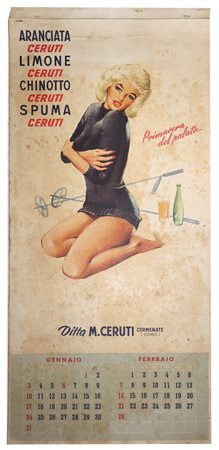 Calendario promozionale per ditta M.Ceruti, 1954