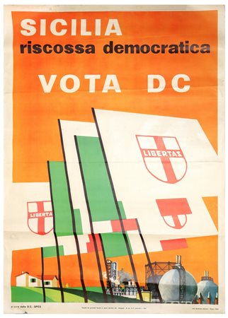 Poster politico pubblicitario della Democrazia Cristiana, 1963