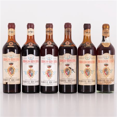  
Lotto di 6 bottiglie Chianti Brolio Riserva Casa Vinicola Barone Ricasoli 
 