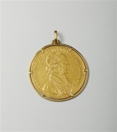  . - Moneta 4 ducati d'oro. 1915 
Raffigurante Francesco Giuseppe I d'Austria. .