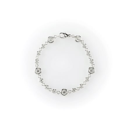 Bracciale in oro bianco e diamanti taglio brillante