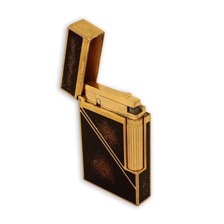 Accendino in lacca di Cina trasparente e polvere d'oro Dupont