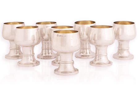 8 coppe lisce in argento