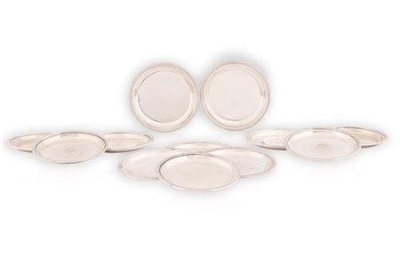 12 piattini in argento