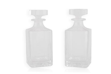 Lotto di due bottiglie da Whisky in cristallo 