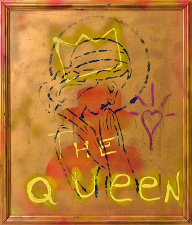 Riccardo Conte THE QUEEN tecnica mista su cartone, cm 59x49 sul retro: firma,...