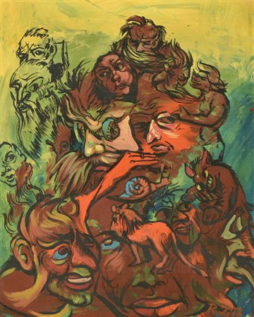 Rodolfo Zito SENZA TITOLO olio su tela, cm 50x40 firma sul retro: firma