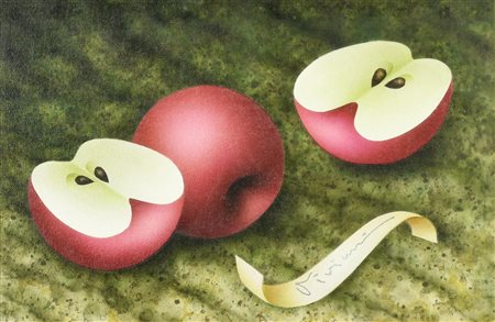 Vanni Viviani GLI AMORI DIVISI acrilico e olio su tela, cm 20x30 firma sul...