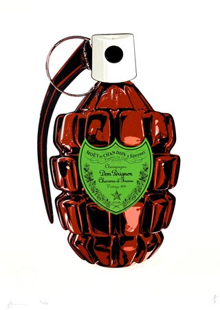 NYC DEATH DOM PERIGNON GRANADE serigrafia, cm 45x32; es. A.P. firma, data e...